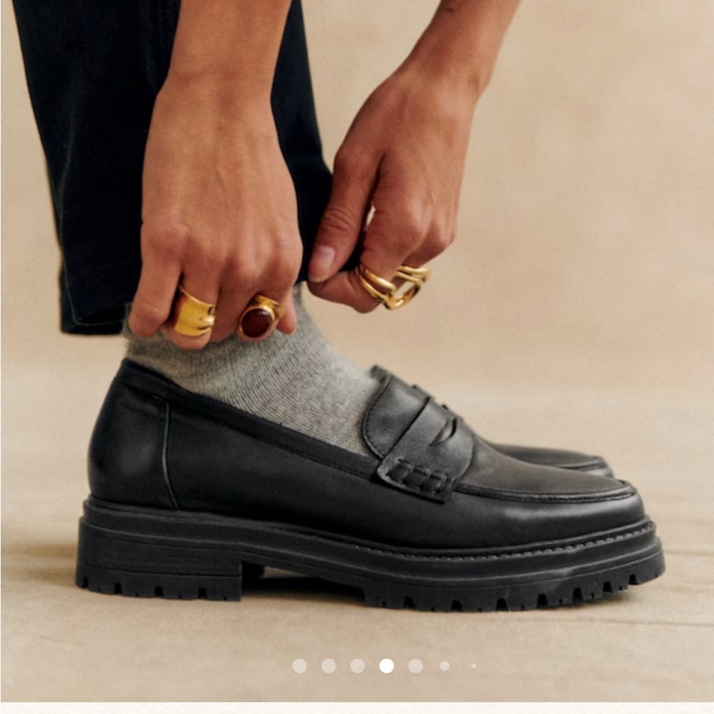 BNWT Sezane Black Albane Loafers